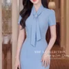 Váy Thiết Kế MDU6697 – Xước Thái Xanh Baby, Nơ Cổ Bản Lớn Tôn Nét Thanh Lịch 12 Replace model outfit with reference 202608111615 7 11zon Mdu Fashion
