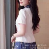 Set Thiết Kế MDU6729 – Chéo Tuyết Phối Tơ Óng Hàn Xanh Navy, Họa Tiết Hoa Cỏ Thanh Lịch 14 Replace model outfit with reference 202608181612 5 11zon Mdu Fashion