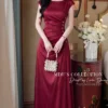 Váy Thiết Kế MDU6625 – Twist Satin Đỏ Đô, Nhún Eo Phối Hàng Ngọc Đính 1 Replace model outfit with reference 202608231358 11zon Mdu Fashion