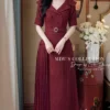 Váy Thiết Kế MDU6559 – Dạ Premium Đỏ Rượu Vang, Cổ Cách Điệu Phối Đai Liền Eo 2 Replace model outfit with reference 202608241321 1 11zon Mdu Fashion