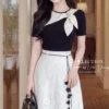 Set Thiết Kế MDU6707 – Xleo Hàn Phối Ren Họa Tiết, Nơ Chấm Bi Bản Lớn Thanh Lịch 10 Replace outfit with reference ou… 4K 202609061611 Mdu Fashion