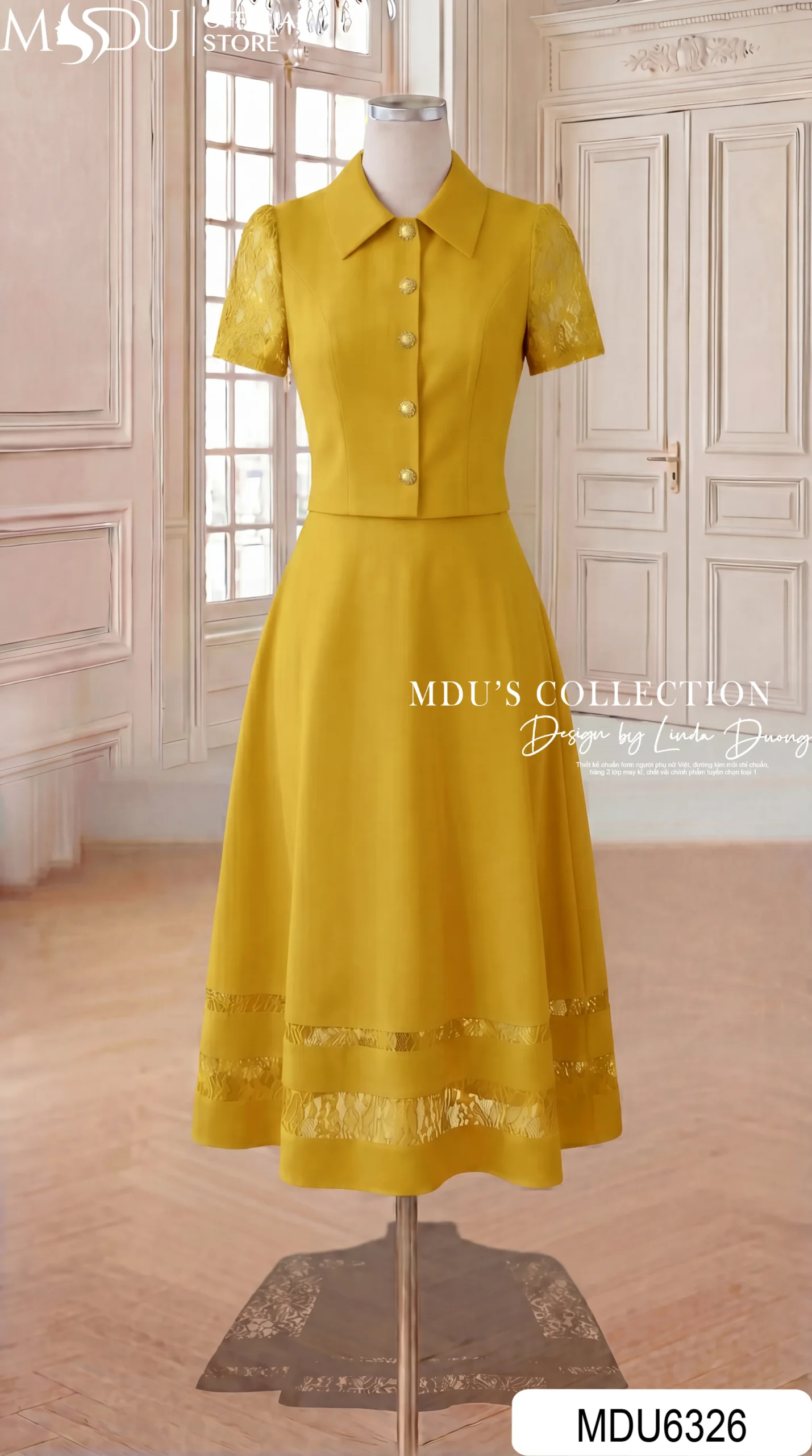 Set Váy MDU6326 Gold Nhật Cao Cấp – Thanh Lịch, Rạng Rỡ Và Đầy Nữ Tính - Ảnh 4