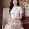 Set Thiết Kế MDU6745 – Tuyết Mưa Trắng Phối Twist Satin Hoa Lá Đa Sắc Thanh Lịch 12 Replacing model outfit with refe… 202608210843 4 Mdu Fashion