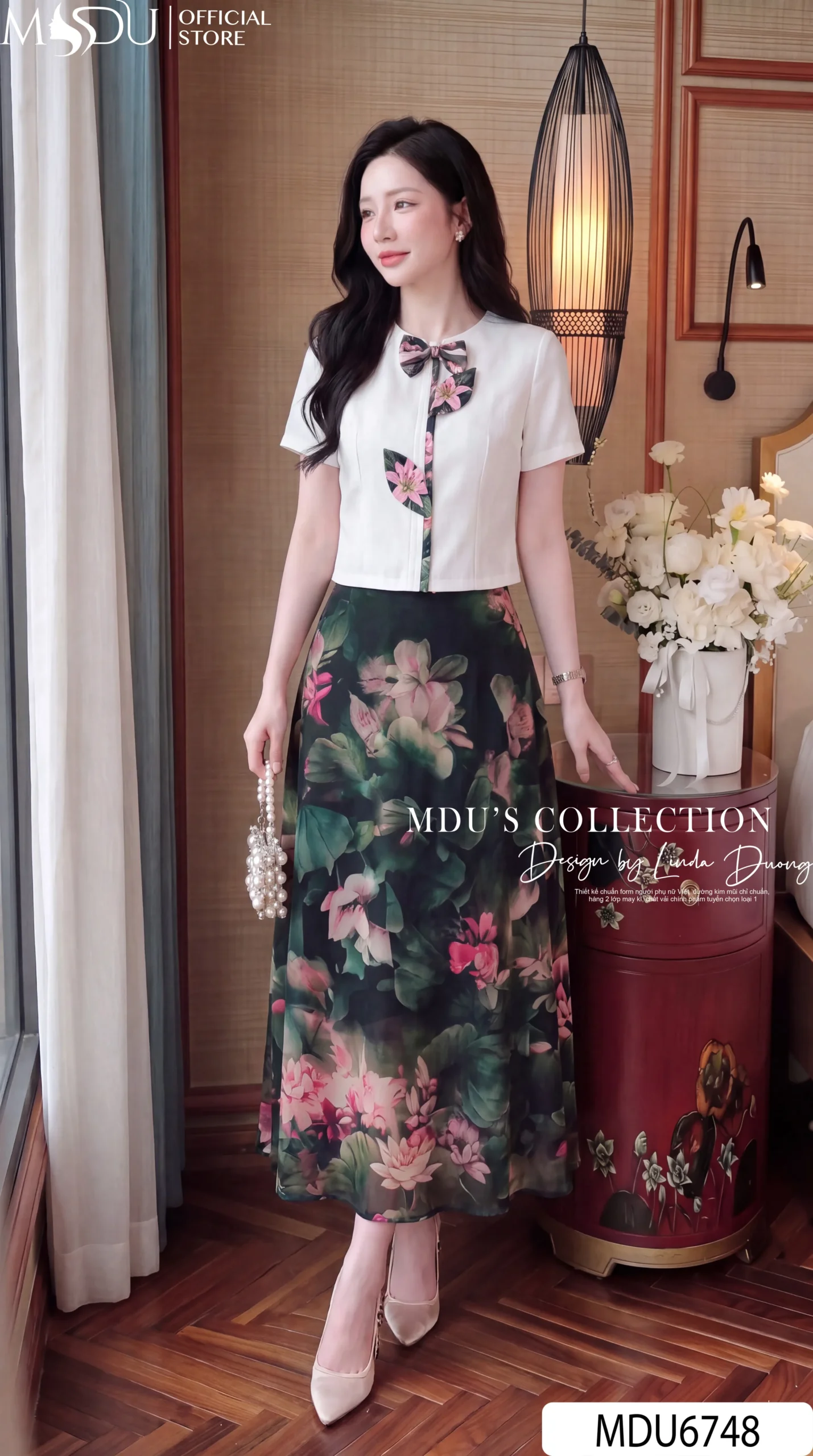 Set Thiết Kế MDU6748 – Tuyết Mưa Phối Twist Satin Hoa Lá, Hoa Thủ Công Đính Liền 29 Set Thiết Kế MDU6748 – Tuyết Mưa Phối Twist Satin Hoa Lá, Hoa Thủ Công Đính Liền