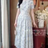 Váy Thiết Kế MDU6618 – Mango Ý Hoa Xanh Pastel, Cổ Sen Phối Đai Rời 11 Replacing model outfit with refe… 202608251034 Mdu Fashion