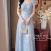 Váy Thiết Kế MDU6945 – Tuyn Thêu Họa Tiết Xanh Pastel, Dáng Xòe Công Chúa 2 Replacing model outfit with refe… 4K 20260912141940 2 5 Mdu Fashion