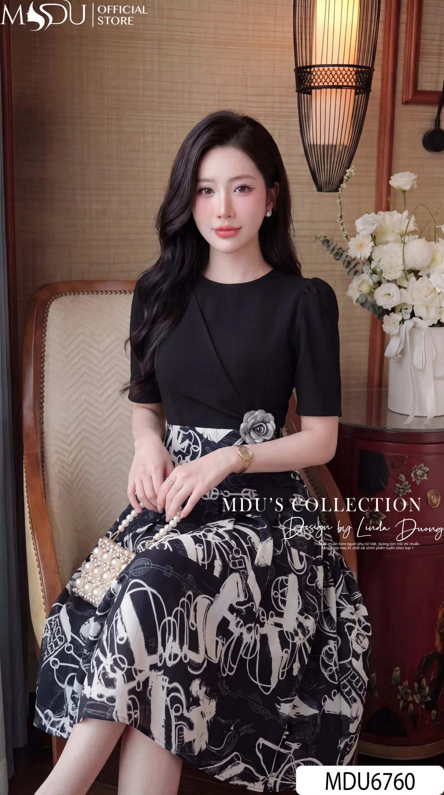 Set Thiết Kế MDU6760 – Xleo Hàn Phối Mango Ý, Họa Tiết Đen Trắng Thanh Lịch 4 Set Thiết Kế MDU6760 – Xleo Hàn Phối Mango Ý, Họa Tiết Đen Trắng Thanh Lịch - Ảnh 2