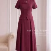 Set Thiết Kế MDU7060 – Xước Thái Đỏ, Áo Hoa Đính Liền Phối Váy Xòe 14 Transferring dress onto mannequin 4K 20260921104304 4 11zon Mdu Fashion