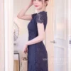 Váy Thiết Kế MDU6399 – Ren Hoa Nổi Xanh Navy, Cổ V Viền Ren Tinh Xảo 14 photo 1 2026 10 03 10 00 28 8 11zon Mdu Fashion