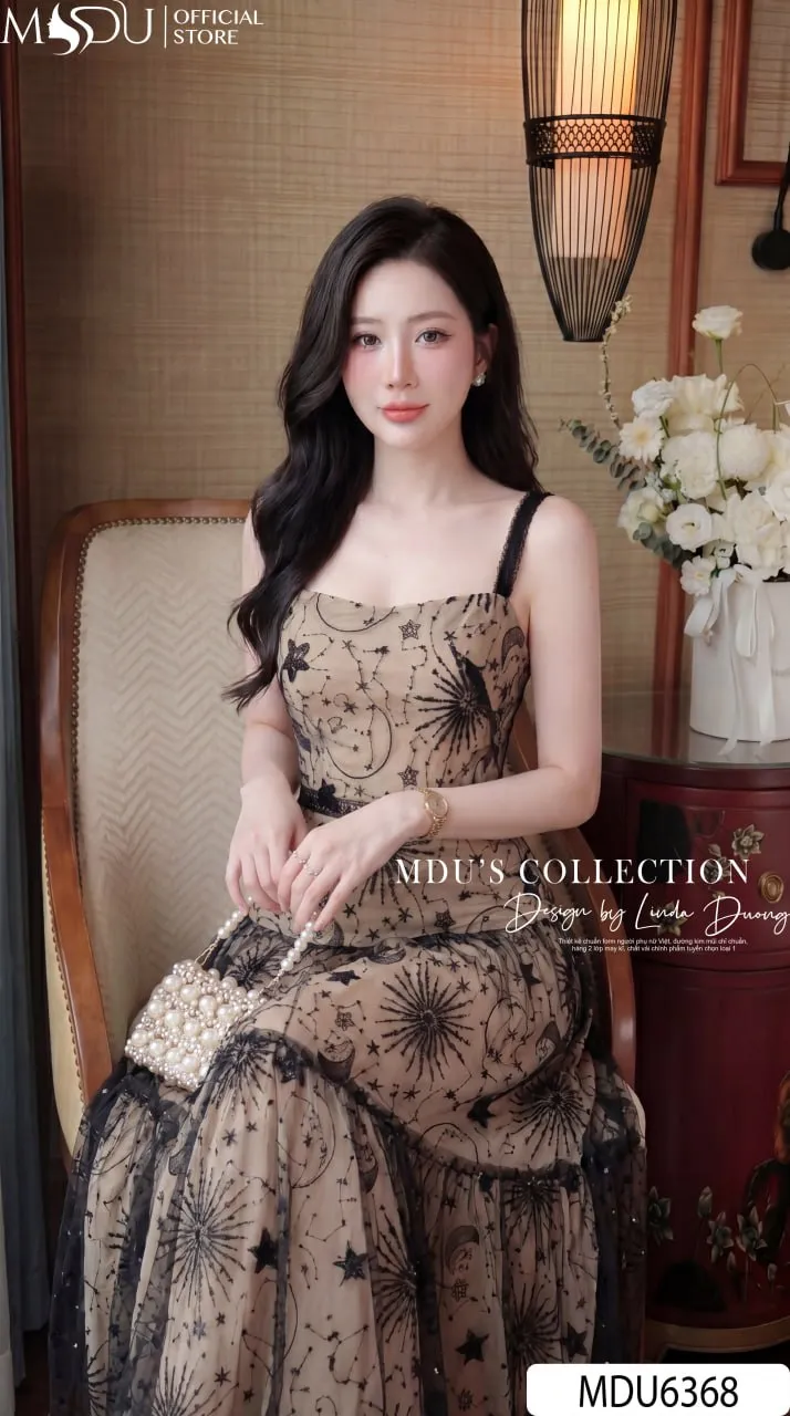 Váy Thiết Kế MDU6368 Tuyn Thêu Đen Phối Lót Nude, Bay Bổng Và Quyến Rũ Đầy Tinh Tế 5 Váy Thiết Kế MDU6368 Tuyn Thêu Đen Phối Lót Nude, Bay Bổng Và Quyến Rũ Đầy Tinh Tế - Ảnh 3
