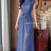 Váy Thiết Kế MDU6406 Tơ Óng Hàn Xanh Coban Dáng Dài, Rạng Rỡ Và Thanh Lịch Đầy Khí Chất 2 Váy Thiết Kế MDU6406