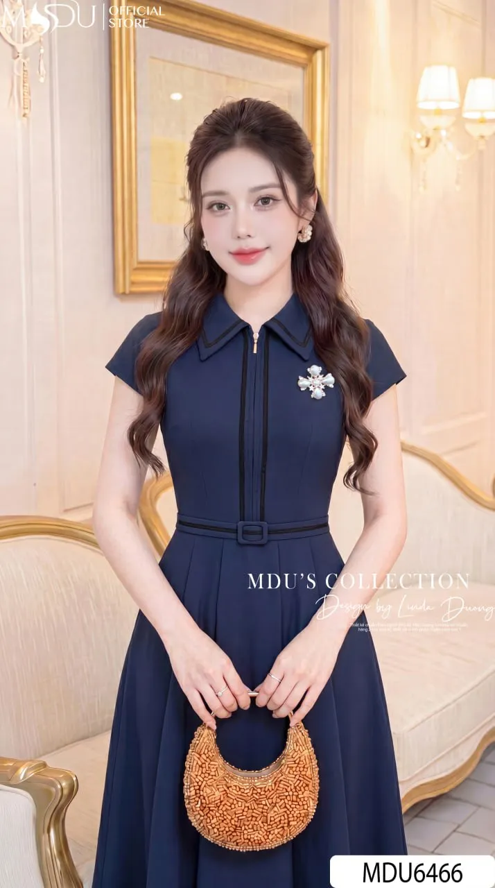 Váy Thiết Kế MDU6466 Gold Nhật Xanh Navy Dáng Midi, Thanh Lịch Và Tôn Dáng 6 Váy Thiết Kế MDU6466 Gold Nhật Xanh Navy Dáng Midi, Thanh Lịch Và Tôn Dáng - Ảnh 4