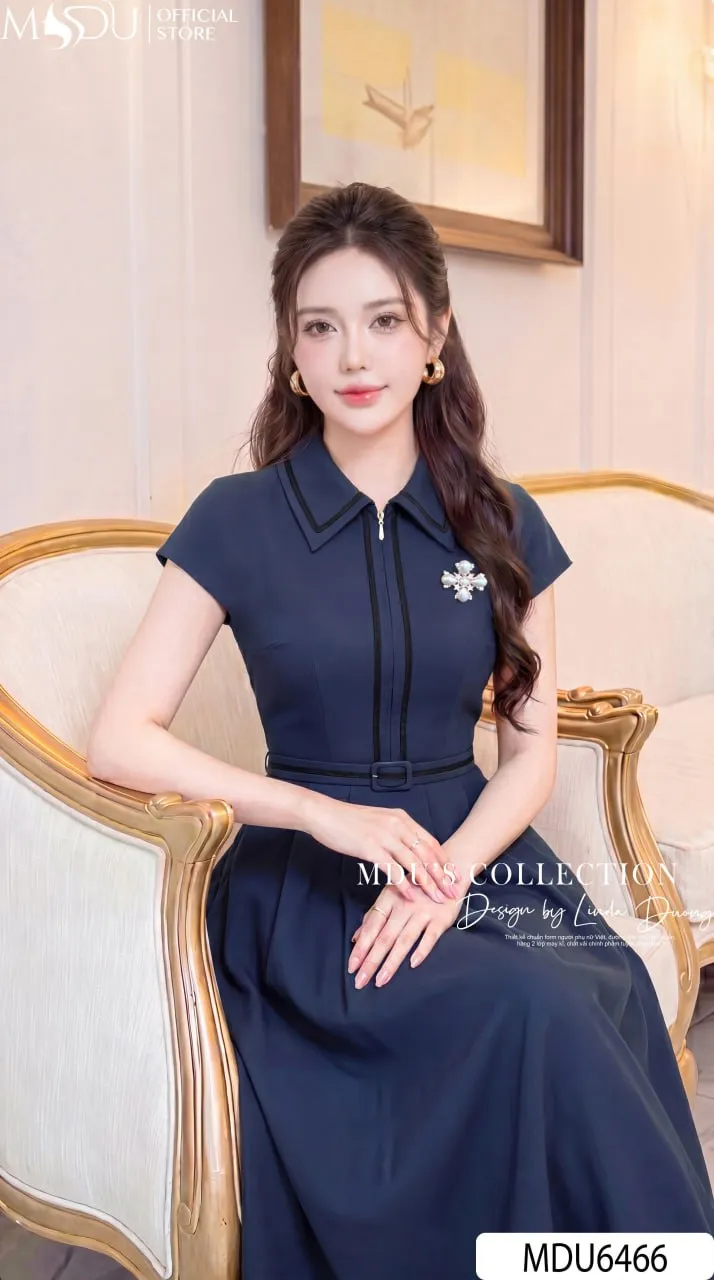Váy Thiết Kế MDU6466 Gold Nhật Xanh Navy Dáng Midi, Thanh Lịch Và Tôn Dáng 5 Váy Thiết Kế MDU6466 Gold Nhật Xanh Navy Dáng Midi, Thanh Lịch Và Tôn Dáng - Ảnh 3