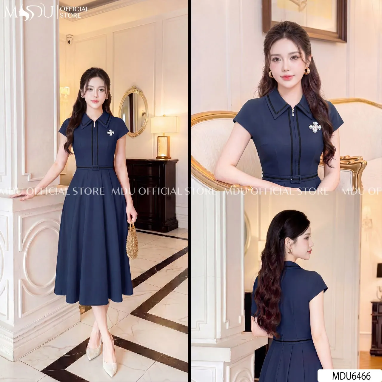Váy Thiết Kế MDU6466 Gold Nhật Xanh Navy Dáng Midi, Thanh Lịch Và Tôn Dáng 8 Váy Thiết Kế MDU6466 Gold Nhật Xanh Navy Dáng Midi, Thanh Lịch Và Tôn Dáng - Ảnh 6