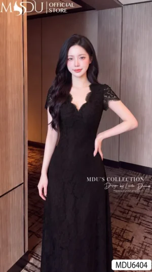 Alternative view of Váy Thiết Kế MDU6404 Ren Đen Họa Tiết Nổi Dáng Ôm, Quý Phái Và Cuốn Hút Đầy Khí Chất