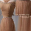 Váy Thiết Kế MDU6361 Voan Tơ Nâu Dáng Xòe Sang Trọng Phối Cổ Chéo Trễ Vai Đính Dây Đá 13 photo 2026 10 01 14 16 43 11zon Mdu Fashion