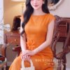 Váy Thiết Kế MDU6408 Tơ Óng Hàn Dáng Dài Màu Cam Ấm Áp, Thanh Lịch Và Nữ Tính 10 photo 2026 10 05 09 05 15 Mdu Fashion