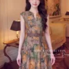 Váy Thiết Kế MDU7127 Lụa Twist Satin Họa Tiết Hoa Xanh Rêu – Nâu Trầm, Sang Trọng Và Quý Phái 10 photo 2026 10 12 09 23 44 3 2 11zon Mdu Fashion