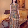 Váy Thiết Kế MDU7127 Lụa Twist Satin Họa Tiết Hoa Xanh Rêu – Nâu Trầm, Sang Trọng Và Quý Phái 9 photo 2026 10 12 09 23 44 4 3 11zon Mdu Fashion