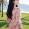 Váy Thiết Kế MDU6491 – Tơ Óng Hàn Hoa Đa Sắc, Cổ V Phối Cúc Bọc Thanh Lịch 10 photo 3 2026 10 01 19 10 54 3 11zon Mdu Fashion