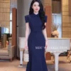 Váy Thiết Kế MDU6500 – Gold Nhật Xanh Navy, Dáng Đuôi Cá Phối Đai Liền Eo 1 photo 5 2026 10 03 10 02 31 11zon Mdu Fashion