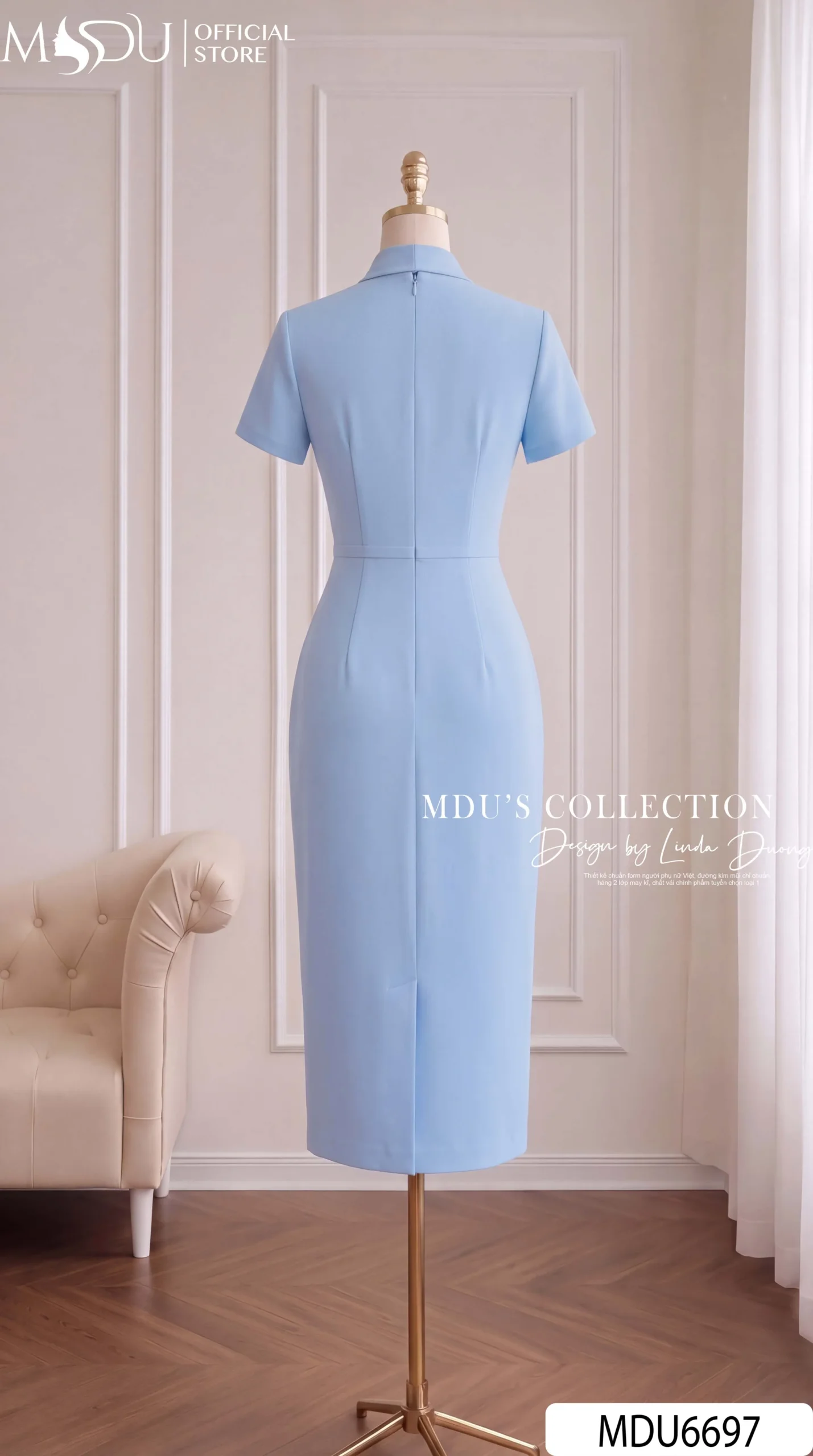Váy Thiết Kế MDU6697 – Xước Thái Xanh Baby, Nơ Cổ Bản Lớn Tôn Nét Thanh Lịch 9 Váy Thiết Kế MDU6697 – Xước Thái Xanh Baby, Nơ Cổ Bản Lớn Tôn Nét Thanh Lịch - Ảnh 7